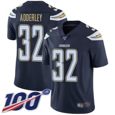 Los Angeles Chargers NFL Football Nasir Adderley Navy Blue Jersey Youth Limited 32 Home 100th Season Vapor Untouchable